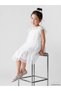Lcw Kids Ecru Crew Neck Printed Girls' Tulle Dress - 2