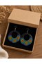 Handmade Wooden Mandala Pattern Bohemian Round Women's Earrings – Colorful Dot Art - 2