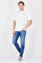 Men Crew Neck Short Sleeve Brand Logo T-Shirt, White - 2