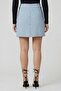 Women Diamond Pattern Mini Skirt, Wash Blue - 4