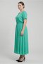 Women Ruched Detail A-line Dress, Green - 3