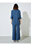 Nave Blue Oversized Top And Wide Leg Pants Co-Ords - 6