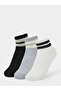 Pack of 3 - Girls Striped Cotton Blend Socks