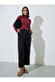 Burgundy Ribbed High Neck Knit Top - 2