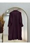 Cemay Long Tunic with Double Snap Fasteners and Slits - Gs688 Plum - 8