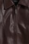 Suni deri oversize bomber ceket - 7