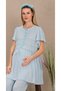 Women's Cotton Maternity and Postpartum Pajama Set - 3-Piece Set with Nursing Detail and Robe - 2
