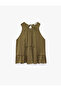 Aerobin Fabric Tie Detail Halter Neck Sleeveless Ruffled Satin Blouse - 5