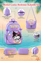 Girl's Primary School Orthopedic Set of 3 Pen Holder Lunch Bag with 3 Compartments Water Bottle - 8