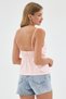 Powder Thin Straps Gathered Detailed Peplum Blouse - 7