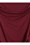 Burgundy Lace Detailed Asymmetrical Cut Blouse - 2