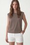 Beige Modal Fabric Women's T-Shirt