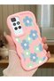 Redmi 10 Compatible Case Camera Protector Pink Silicone Couple Phone Case Floral Pattern