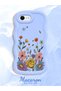 iPhone Se 2020 Compatible Case Camera Protector Blue Silicone Couple Phone Case Floral Pattern - 2