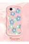 iPhone 16E Compatible Case with Camera Protector Pink Silicone Couple Phone Case Floral Pattern - 2