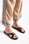 Non-Slip Flat Sole Slippers with Toe Buckle Detail - 3