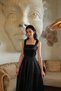 Black Satin Aura Dress - 2