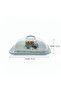 White Enamel Cheese Tray with Lid – Vintage Flower Truck Design - 18×12 cm - 4