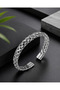 Steel Stylish Braided Model Adjustable Clamp Men's Bracelet - 2