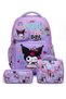 Set of 4, Girl's Patterned Primary School School Bag + Lunch Box + Pen Holder + Eraser Holder