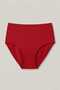 Women's 10 Pieces Red Plus Size High Waist Cotton Ribbed Panties - Gathering and Comfortable Daily Bato Underwear - 5