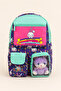 Girl's 2-Piece School Bag Set Orthopedic Multi-Compartment Primary School Backpack and Pencil Case Purple - 2