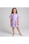 Girls' Floral Print Ruffle Sleeve Summer Dress