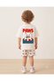 Children's Oversize T-Shirt Cute Cat and Fish Printed 100% Cotton Unisex Short Sleeve T-Shirt