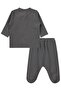 Plain 1-6 Month Pajama Set - Gray - 3