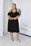 Plus Size Cotton Lycra Dress with Gold Accessories on the Shoulders - 6