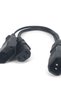 IEC320 3 pin C14 TO Male C13+2 hole EU 4.0mm Female socket AC power cord 0.3m Y Type Splitter Pow... - 8