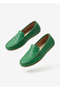 Varli Premium Orthopedic Green Genuine Leather Ballerinas