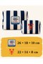 2-Piece Dark Blue Striped Organizer Bag Set Holiday Beach with Sardine Lobster Design - 2