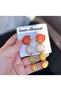 Coral Agate White Green Jade Yellow Natural Stone Look Gold Dangle Earrings for Women - 4