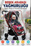 Universal Baby Stroller Rain Cover with Red Stripes Transparent Pvc Rain Wind Dust Protective Cover