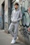 Gray Boy's Hooded Jogger Tracksuit 2 Thread Track Suit 24612