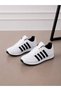 White Black Unisex Sneaker Sports Shoes Daily Casual Light Comfortable Lace-Up Soft Sole Walking Shoes Msr09 - 4