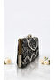 Elegant Black Lace Detailed Evening Bag 15X22 cm Women's Evening Bag with Chain Strap - 4