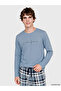 Standard Fit Checked Embroidered Men's Pajama Set for Style Enthusiasts from Uzg Store - 2