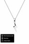 316L Stainless Steel Lightning Bolt Unisex Silver Color Necklace - Does Not Tarnish