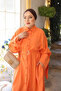 Orange Belted Oversize Tunic with Pockets - 4