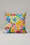 Colorful Abstract Floral and Face Patterned Pillow Cover 323 – Happy Art Garden Design, 40 X 40 Cm.