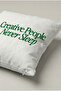 Green Creative People Never Sleep Written Cushion Cover 269 – Creative Green Design 45X45 cm - 3