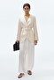 Belted lapelless blazer - 2