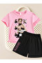 Rose from Blackpink K-Pop Printed Cotton Short Sleeved Children's Tshirt-Shorts Two-Piece Set