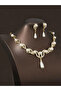 Pearl Necklace and Earrings Jewelry Set - 3