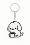 Cute Dog Figurine Keychain with Coffee Cup - Bag and Key Accessory - 2