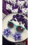 Girl's Turquoise Framed White Handle Uv400 Sunglasses – Star Detail - 2