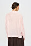 Women's Asymmetrical Cut V-Neck Powder Blouse - 5