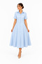 Blue Pearl Detail Midi Dress